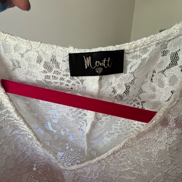 White - 2X - Oversized Bridal Top/ Swimsuit coverup - Picture 5 of 6